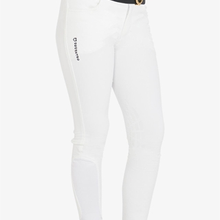 Pantalón unisex EQUESTRO color blanco, grip rodilla, tallaje infantil - Imagen 2